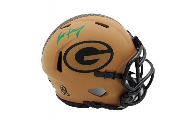 Brett Favre Signed Green Bay Packers Speed Salute to Service 2 NFL Mini Helmet