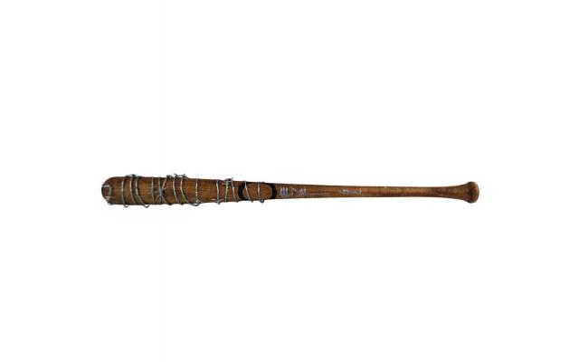 Jeffrey Dean Morgan Signed The Walking Dead Brown Lucille Barbed Wire Bat with “Negan” Inscription