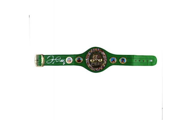 Floyd Mayweather Signed Custom Green Boxing Belt